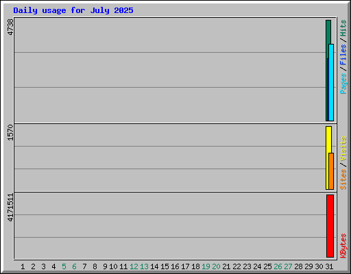 Daily usage for July 2025