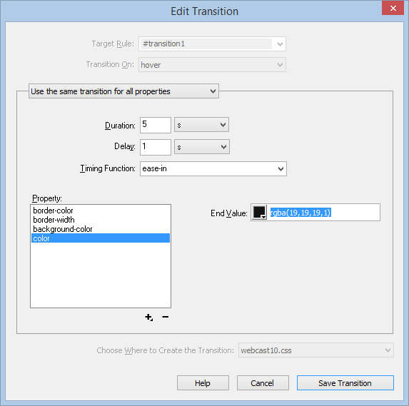 DW Edit transition